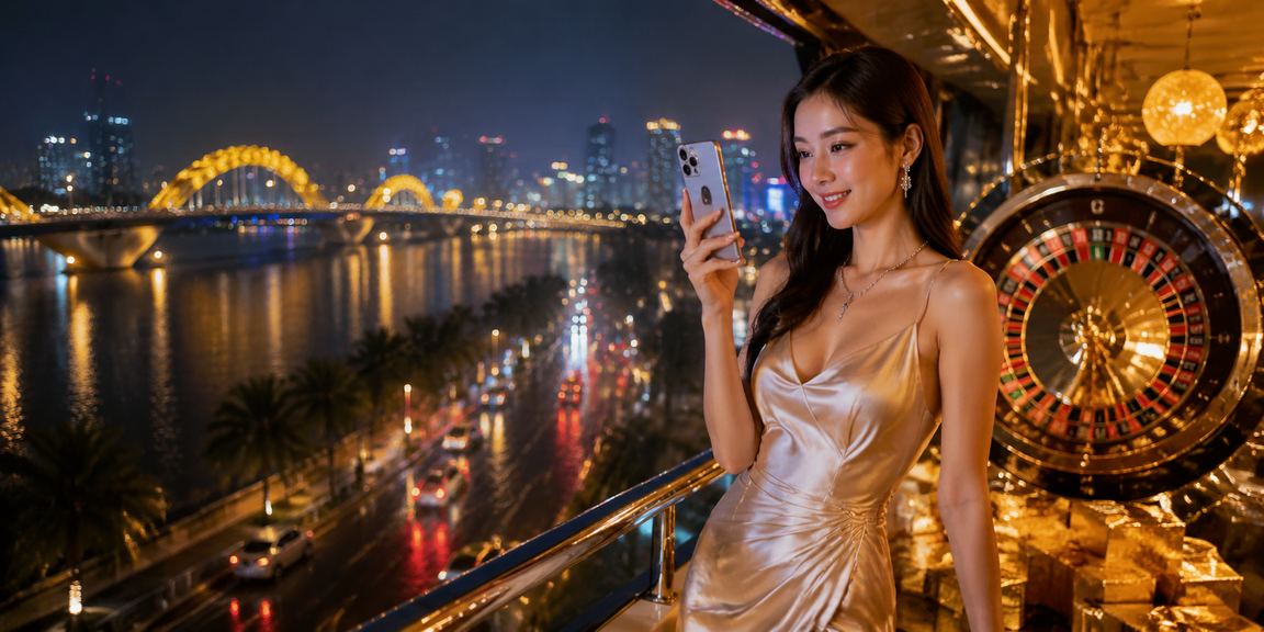Người chơi tại Đà Nẵng trải nghiệm roulette live casino trên điện thoại buổi tối