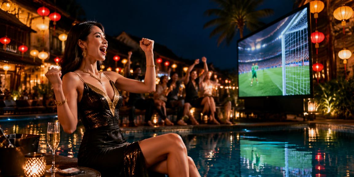 Không gian chơi casino và cá cược trực tuyến hiện đại tại Việt Nam với màn hình phát hình trực tiếp
